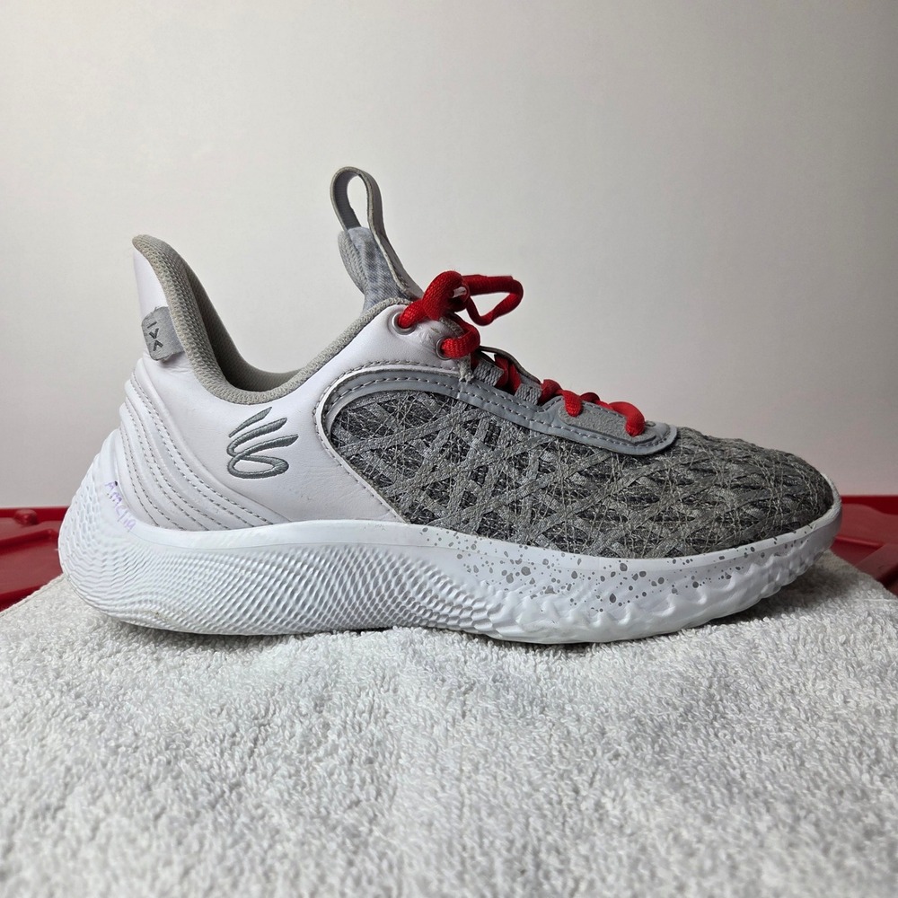 Under Armour Curry Flow 9 Team White Red Basketball 2022 Men's 8 Women's 9.5